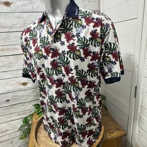 Vintage Tabasco Hot Sauce Logo Golf Polo Shirt Size XL Palms Hawaiian Tropical